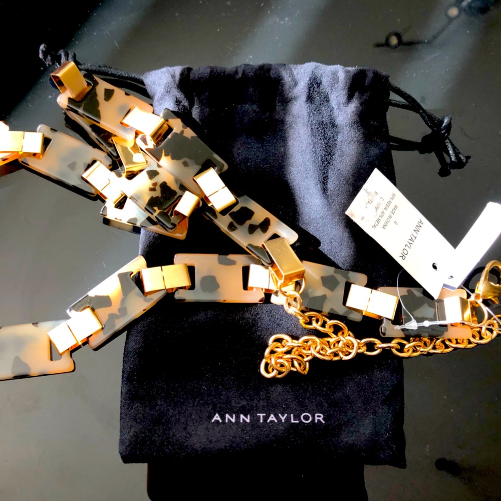 Brand new with case: Ann Taylor fashion belt. Tortoise Brown
